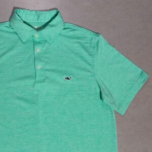 Vineyard Vines On The Go OTG Sankaty Green Striped Performance Polo Men's Small